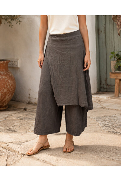 Miss Boheme Brown Color Italian Linen Afghan Model Trousers