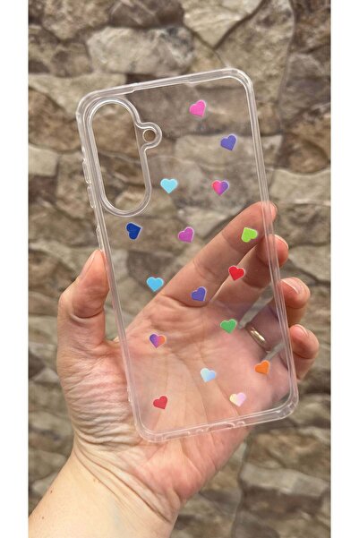 Vip Case Galaxy A26 Uyumlu Renkli Mini Kalp Desenli Şeffaf Darbe Emici Kamera...