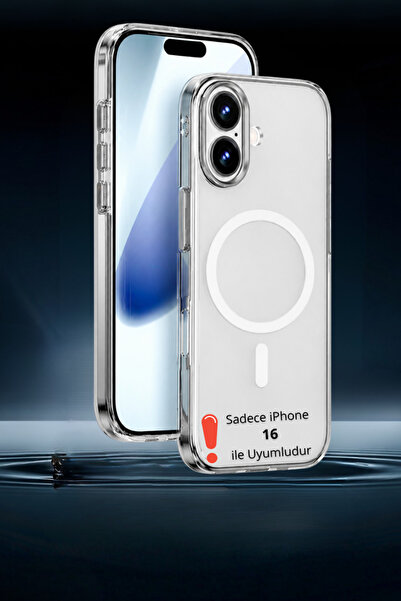 Evax [Mat Magsafe] iPhone 16 Uyumlu Arkası Mat Şeffaf Yanları Yumuşak Magsafe...