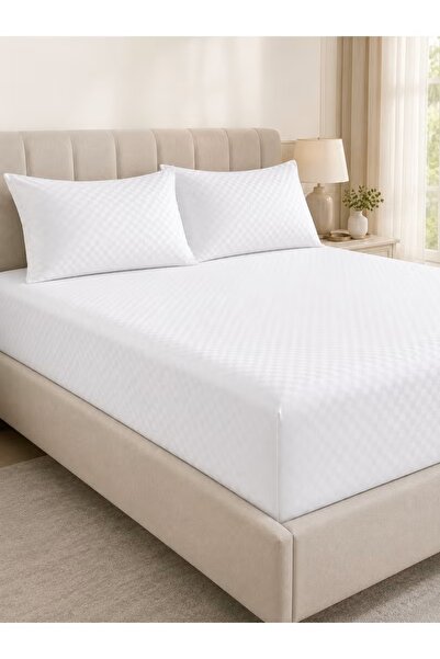zeetwo 3-Piece Microfiber Mini Check Print Fitted Bedsheet Set – 1 Sheet & 2 ...