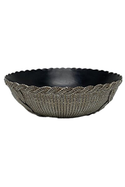 OEM Karvounis Διακοσμητικό Κουπ Polyresin Ασημί-Μαύρο 25cm