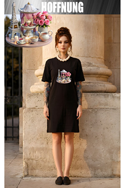 HOFFNUNG Women's Short Sleeve Crew Neck T-Shirt Dress Nightgown