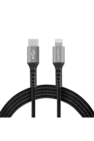 Kruger&Matz Cablu USB USB-C - Lightning 1 m Negru-argintiu (KM1267)