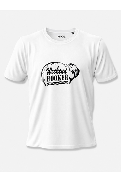 North Whiskers تي شيرت Weekend Hooker Esprili Fisherman مطبوع 100% قطن للجنسي...