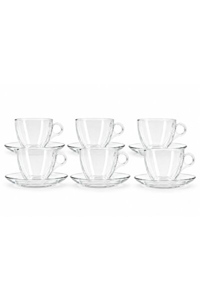 Delisoga Set 6 căni și 6 farfurioare, din sticlă, Delisoga, Ideal pentru cafe...