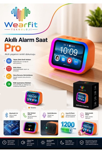 Tastech TF36PRO Yapay Zeka Etkili Hoparlör Eş Zamanlı Çeviri RGB Dijital Saat...