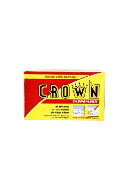 Crown Clear Plastic Bags With Dispenser 38.1x50.8cm 50 Count