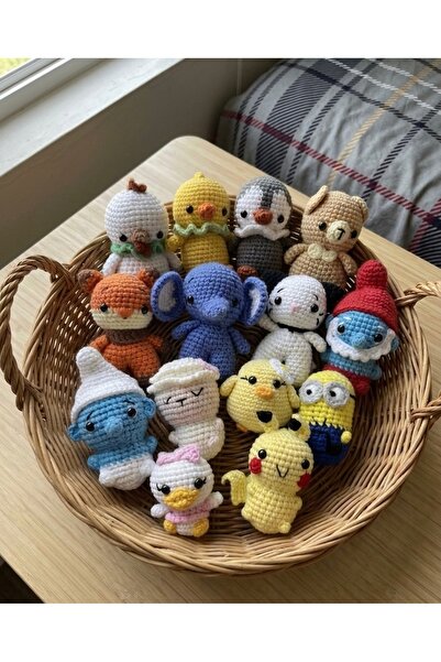stoks toys 14’lü Minik El Örgüsü Amigurumi Oyuncaklar (Hediyelik&Doğum Günü&B...