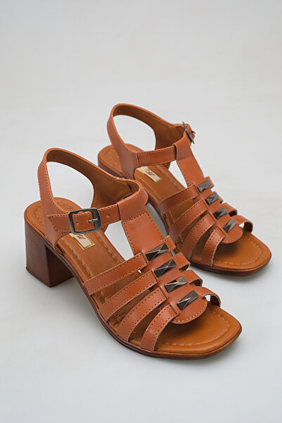 SENASTİL Double Color Metal Detailed Thick Heeled 6 cm Stylish Women's Daily ...