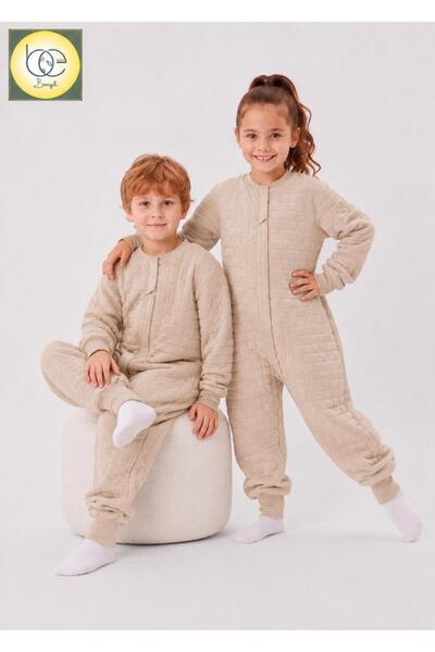 BEGİ 1.5 Tog Quilted Long Sleeve Children's Sleeping Bag 100% Cotton