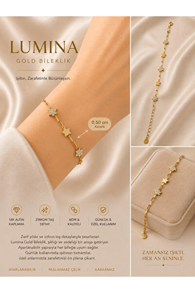 BURCU JEWELRY سوار لومينا ستار الذهبي
