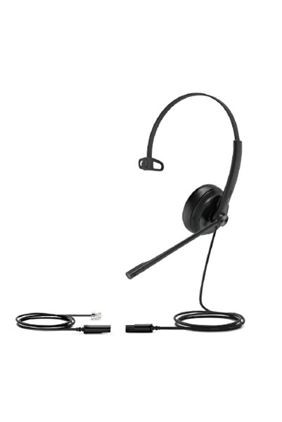 Yealink Căști Yhs34 cu fir, tip bandă de cap, pentru birou/call center, negre