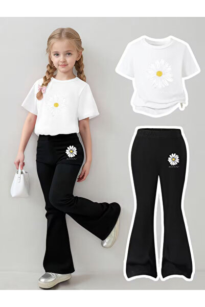 YUNAYT Set de pantaloni evazați și tricou spaniol pentru fete