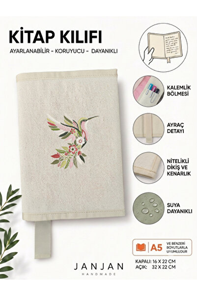 JANJAN Natural Fabric Book Cover,Washable Book Cover,Book Protector,32X22 cm ...