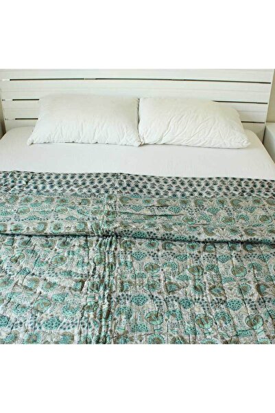 Weswadesi Dark Black – Floral Blanket Cotton Quilts – Double