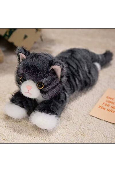 charmerprincesses GERÇEKÇİ TASARIMLI UZUN TÜYLÜ YUMUŞAK PELUŞ KEDİ UYKU ARKAD...