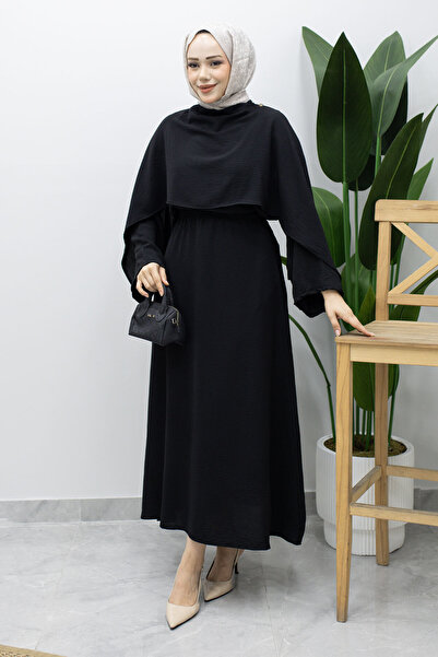 Tesettür Dünyası Cape and Skirt Set Tsd260221 Black