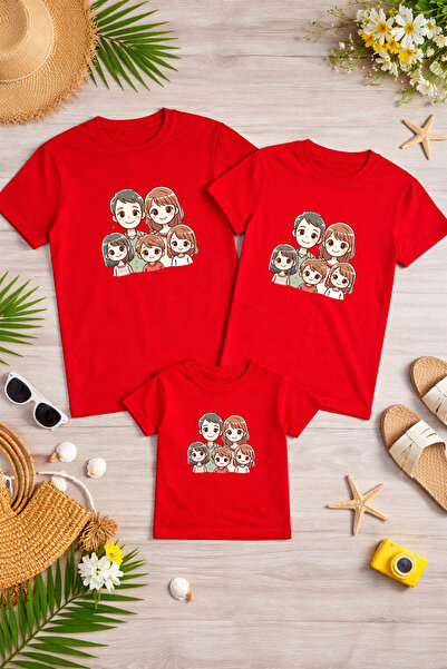 LORVEX Mother Father Child Combination T-Shirt Cotton Oversize Family Combina...
