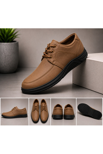 mothers dream Men’s Classic Lace-Up Casual Shoes – Black, Brown & Tan