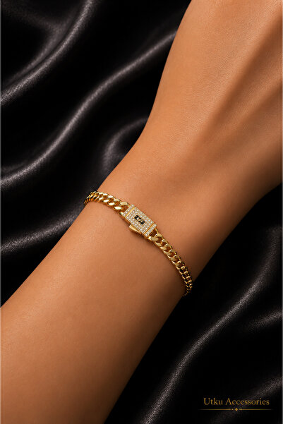 utkuergin Cmjewelry Gurmet Gold Steel Bracelet