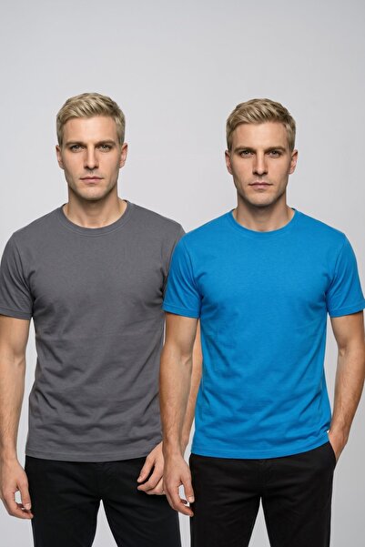 fevien Advantageous 2-Pack Men's Crew Neck Short Sleeve Basic T-Shirt Casual ...