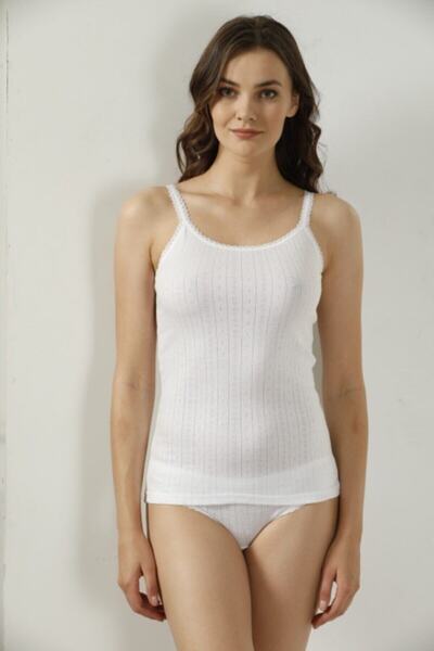 BENALİ Women's White Thread Strap Undershirt 3-pack