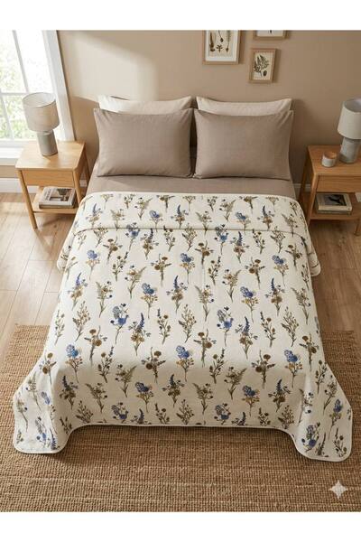 ŞENER HOME Wildflower Patterned Elasticized Double Pique Set