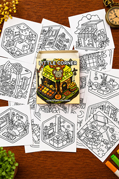 stickybloom Cozy Little Corner Temalı Mini Boyama Kartpostalları 36 Adet