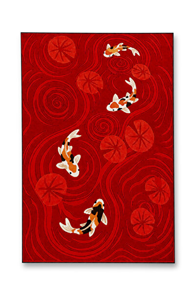 Rugs Modern Halı SDT Balık Tema Desenli Modern Dokuma Taban Dekoratif Halı mo...