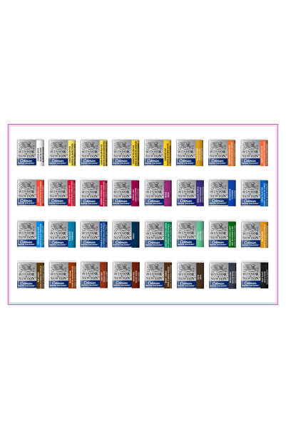Winsor Newton 32 Renk Cotman Yedek Sulu Boya Tableti Seti 1/2 Yarım Tablet Ku...