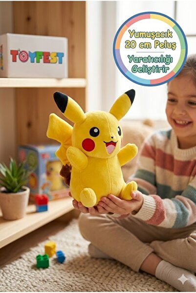 TOYFEST Pokemon Pikachu Peluş Oyuncak Yumuşak Lisanslı Koleksiyon Figür Hediy...
