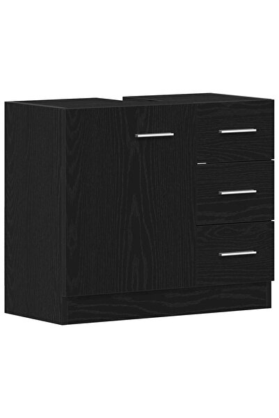vidaxl Dulap pentru chiuvetă Stejar negru 63x30x54 cm Lemn prelucrat