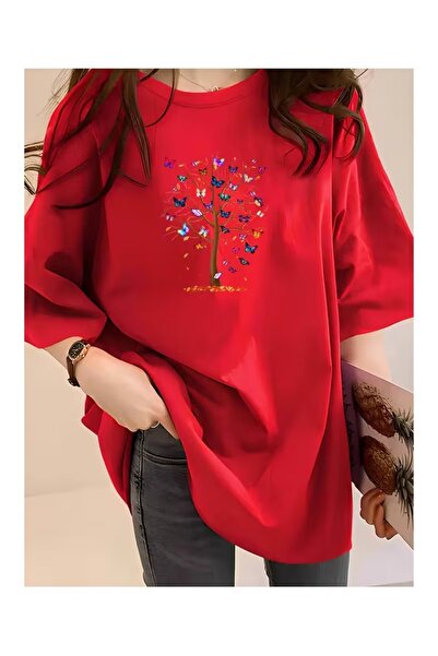 puolikuu Tricou unisex cu croială confortabilă, cu panglică și imprimeu dublu