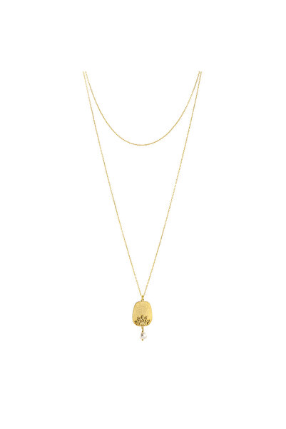 OXETTE Silver necklace plated with 18k gold long Golden Dust