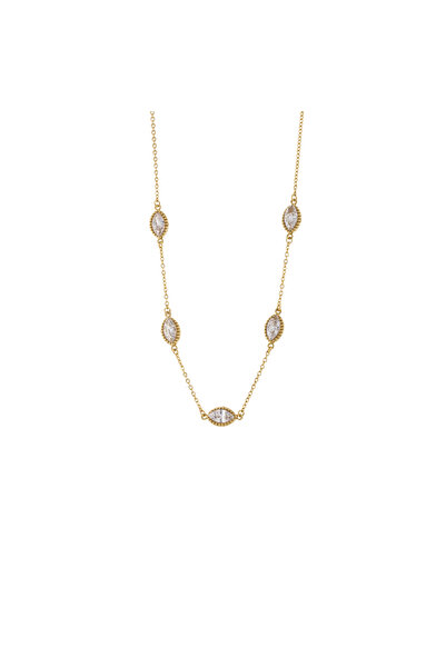 OXETTE Medium necklace plated 18k gold and elements with zirconia crystal Hap...