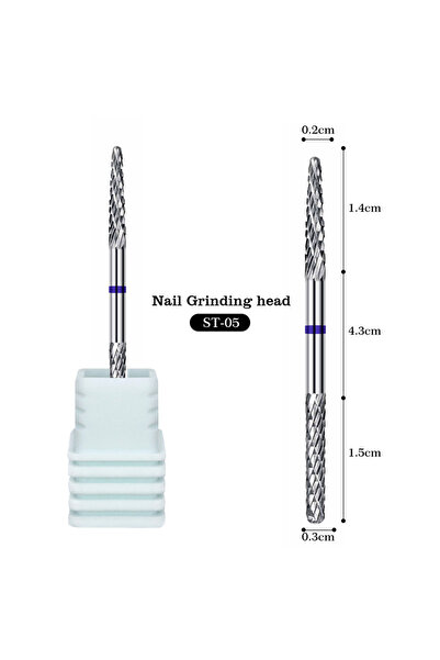 Choice ST-05 Double Headed Alloy Nail Drill Bits Tungsten Steel Remove Cuticl...
