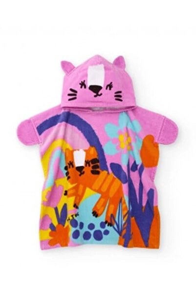 Tuc Tuc Children's Animal Printed Poncho Towel Pink