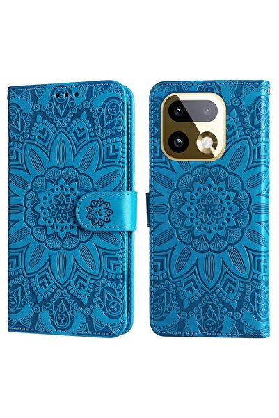 sscase Embossed Sunflower Θήκη Πορτοφόλι Blue (Realme 16 Pro Plus 5G)