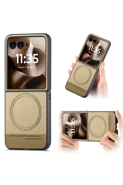 sscase MagSafe Denim Texture Σκληρή Θήκη Khaki (Motorola Razr 60 Ultra 5G)