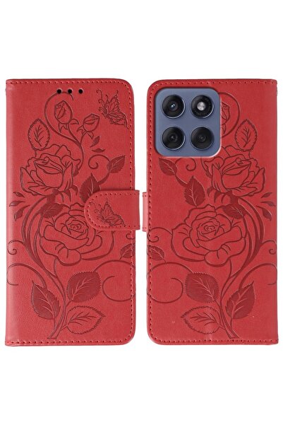 sscase Roses Θήκη Πορτοφόλι Red (Motorola Edge 60 5G / Edge 60 Fusion 5G)