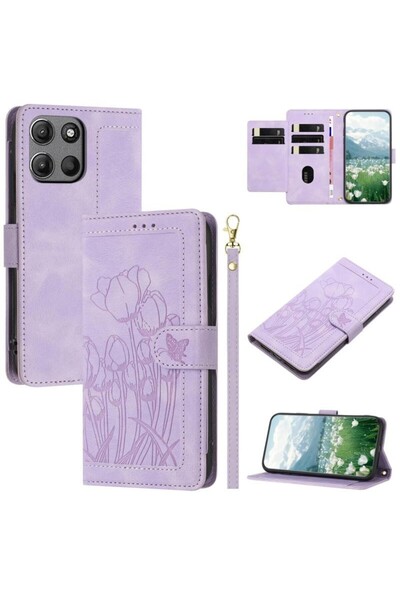 sscase Tulips Θήκη Πορτοφόλι Purple (Motorola Moto G15 4G / G17 Power 4G)
