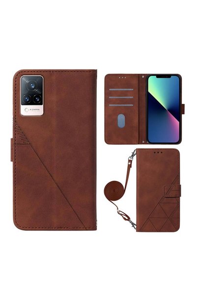 sscase Τriangle Θήκη Πορτοφόλι με Λουράκι Brown (Vivo V21 5G)