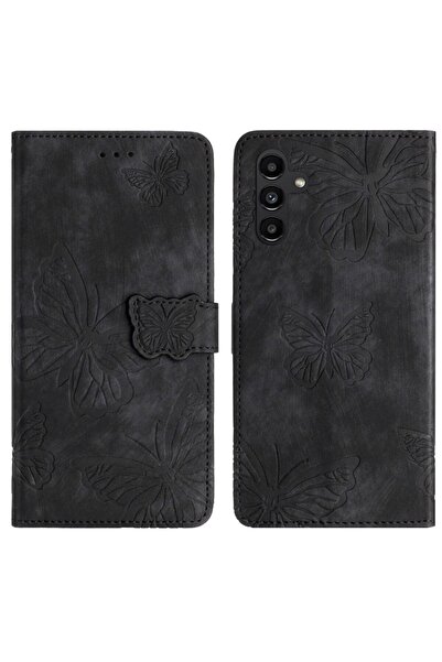 sscase Butterfly Imprinted Θήκη Πορτοφόλι Black (Samsung Galaxy A56 5G)