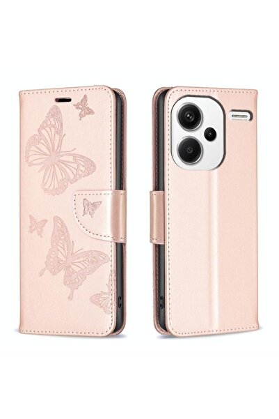 sscase Two Butterflies Θήκη Πορτοφόλι Rose Gold (Xiaomi Redmi Note 13 Pro Plu...