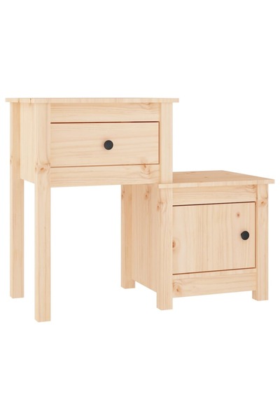 vidaxl Bedside table, 79.5x38x65.5 cm, solid pine wood