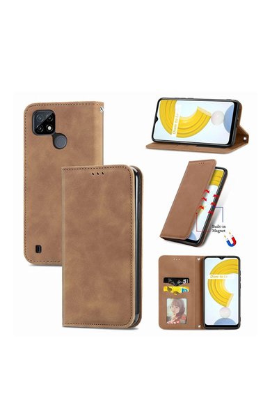 sscase Retro Skin Feel Magnetic Θήκη Βιβλίο Brown (Realme C21Y/C25Y)