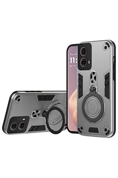 sscase Magnetic Ring Σκληρή Θήκη με Δαχτυλίδι Silver (Motorola Moto G85 5G)