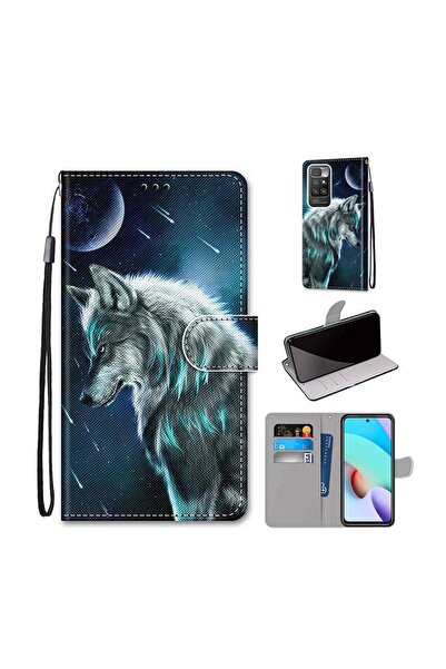 sscase Coloured Drawing θήκη Πορτοφόλι Pensive Wolf (Xiaomi Redmi 10)