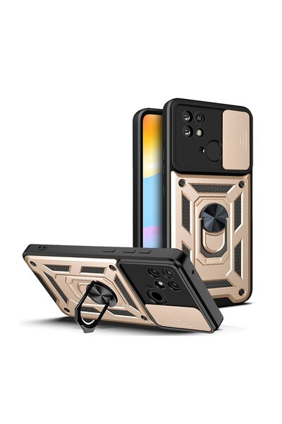 sscase Sliding Camera Cover Σκληρή Θήκη με Δαχτυλίδι και Κάλυμμα Κάμερας Gold...