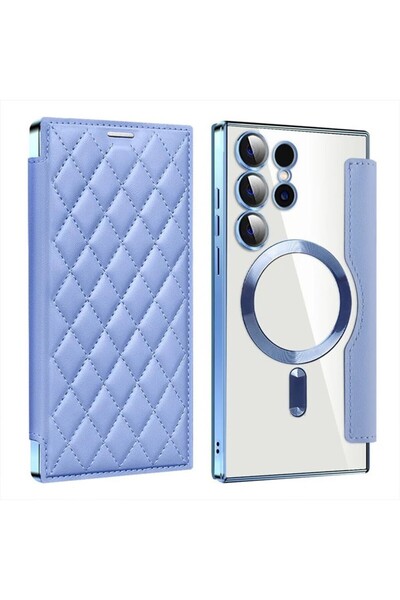 sscase Puff Rhombus MagSafe Θήκη Βιβλίο Light Blue (Samsung Galaxy S24 Ultra 5G)